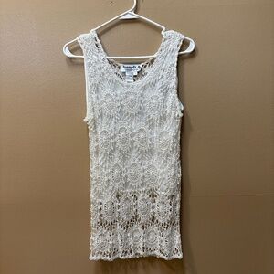 Joseph A. Sleeveless Crochet Ivory Top Size L